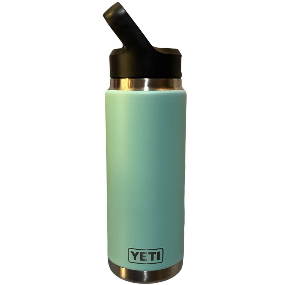 YETI Rambler 26oz Seafoam Green Insulated Water Bottle Screw Straw Lid Clean